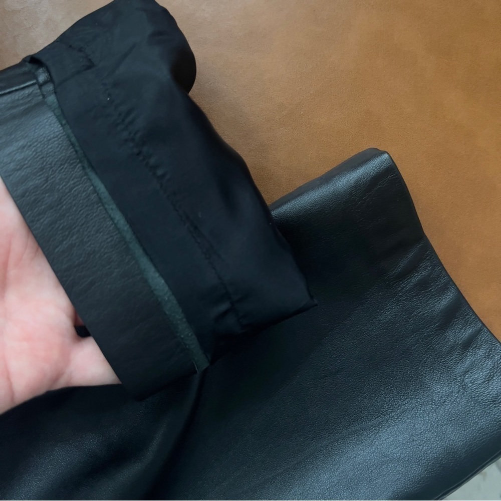 Hugo Buscati High Waisted Straight Black Genuine Leather Pants Size 4 - Picture 13 of 13
